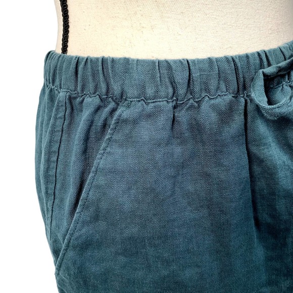 Garnet Hill 100% Linen Green Mini Skirt with pockets Sz XS‎ - Picture 2 of 6